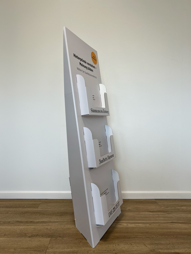 Bodenaufsteller "Wave" für 3 Magazine