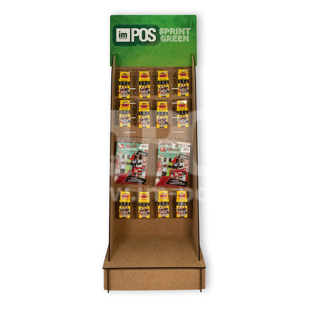 Bodendisplay | WOOD | individuell | Regal & Schlaufenhaken