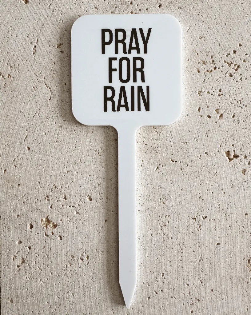 Pray For Rain Pflanzenstecker aus Acryl
