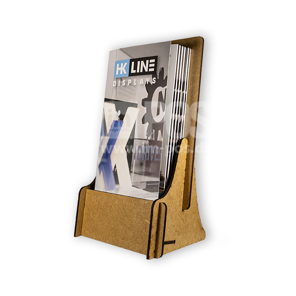 [SW10336] Flyerständer | WOOD | nature | DIN A6 / DIN Lang